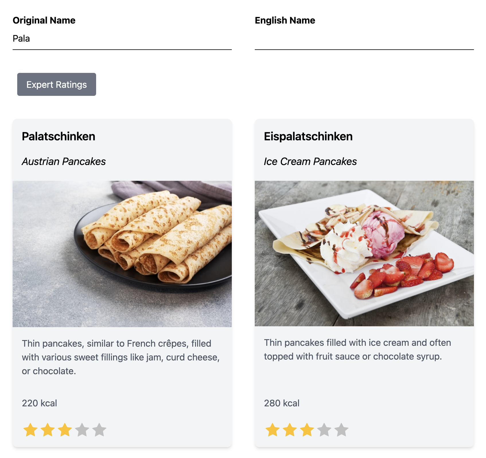 Example Application: Austrian Desserts